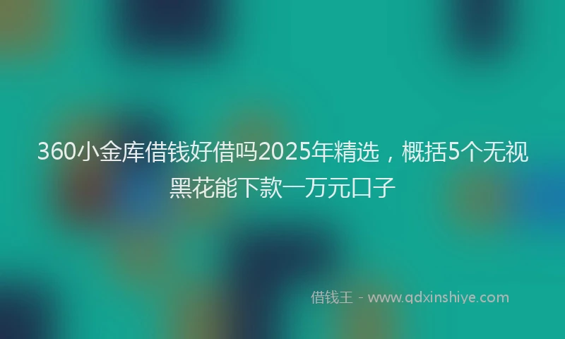 360小金库借钱好借吗2025年精选，概括5个无视黑花能下款一万元口子