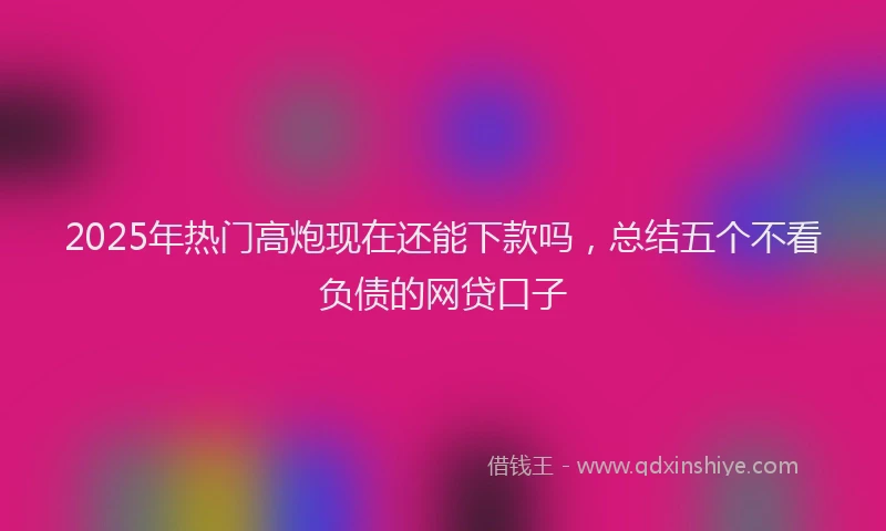 2025年热门高炮现在还能下款吗，总结五个不看负债的网贷口子