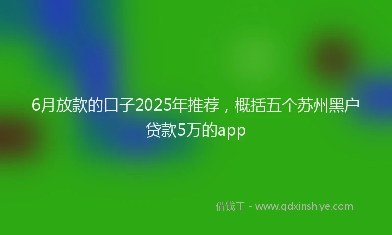 6月放款的口子2025年推荐，概括五个苏州黑户贷款5万的app