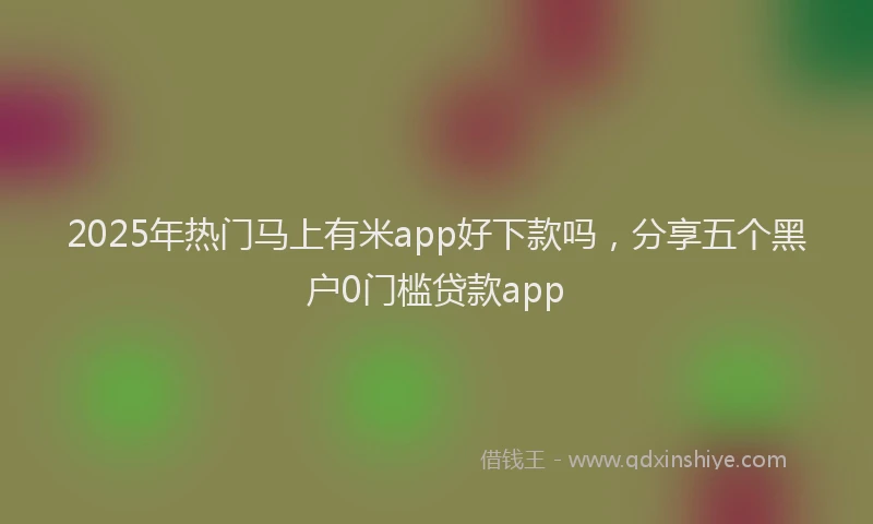 2025年热门马上有米app好下款吗，分享五个黑户0门槛贷款app