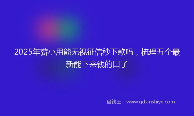 2025年薪小用能无视征信秒下款吗，梳理五个最新能下来钱的口子