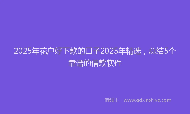 2025年花户好下款的口子2025年精选，总结5个靠谱的借款软件