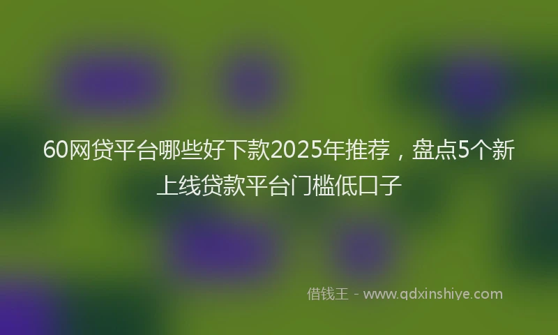 60网贷平台哪些好下款2025年推荐，盘点5个新上线贷款平台门槛低口子