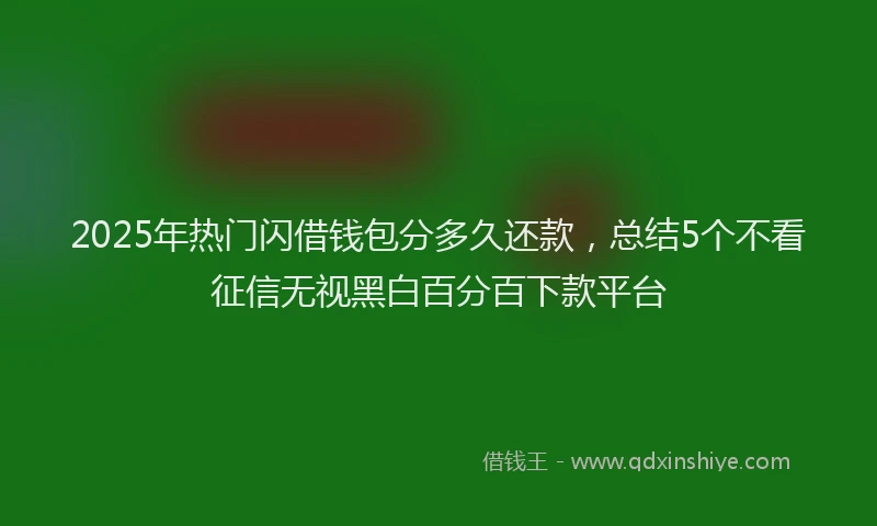 2025年热门闪借钱包分多久还款，总结5个不看征信无视黑白百分百下款平台