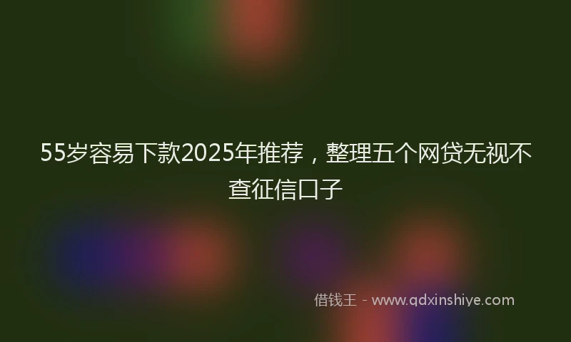 55岁容易下款2025年推荐，整理五个网贷无视不查征信口子
