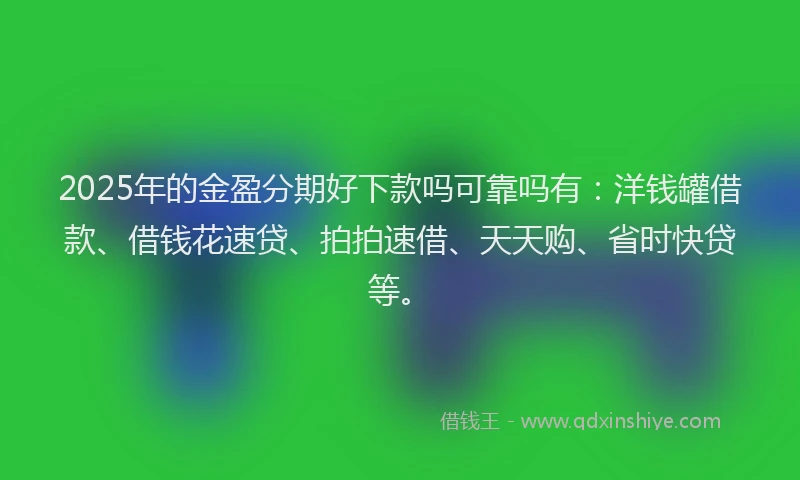 2025年的金盈分期好下款吗可靠吗有：洋钱罐借款、借钱花速贷、拍拍速借、天天购、省时快贷等。