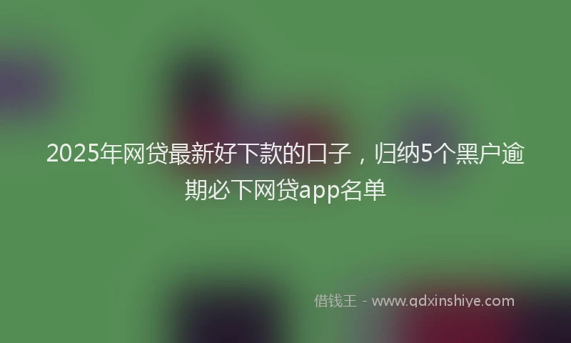 2025年网贷最新好下款的口子，归纳5个黑户逾期必下网贷app名单