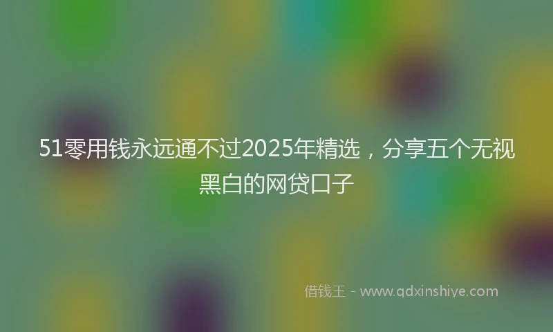 51零用钱永远通不过2025年精选，分享五个无视黑白的网贷口子
