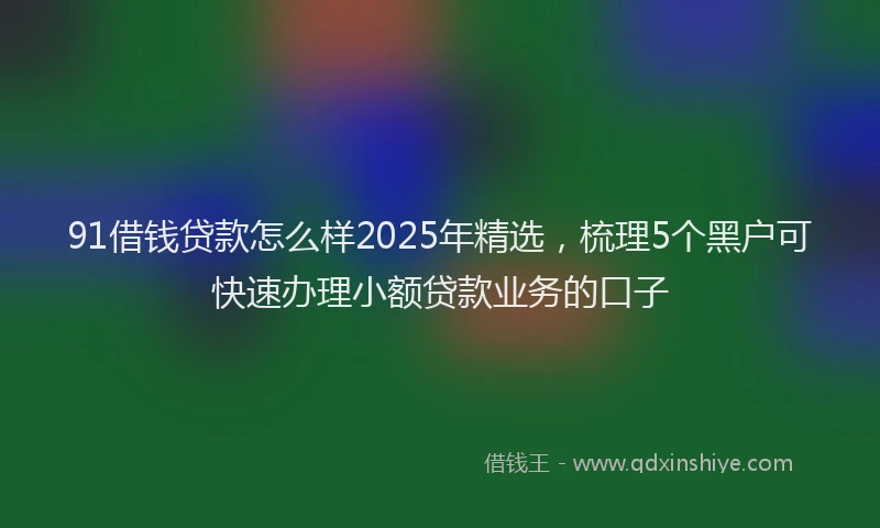91借钱贷款怎么样2025年精选，梳理5个黑户可快速办理小额贷款业务的口子