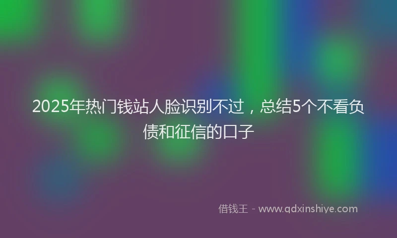 2025年热门钱站人脸识别不过，总结5个不看负债和征信的口子