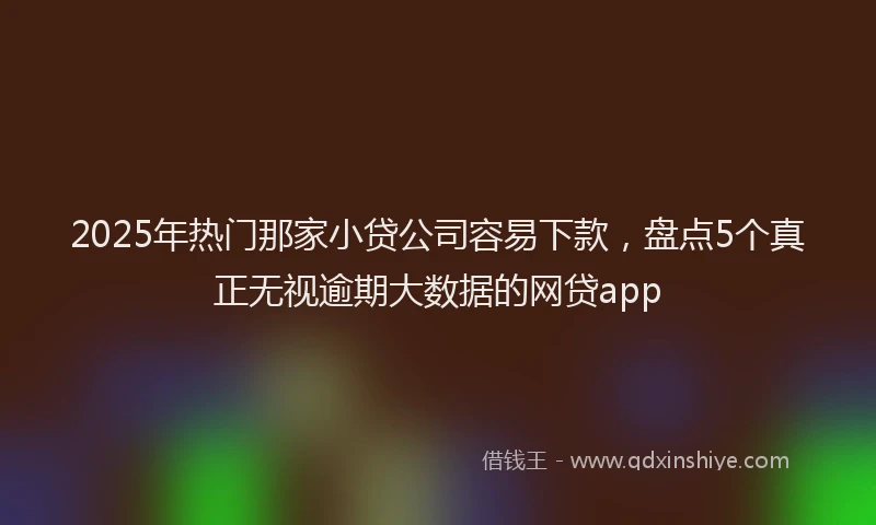 2025年热门那家小贷公司容易下款，盘点5个真正无视逾期大数据的网贷app