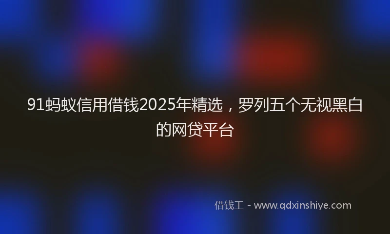 91蚂蚁信用借钱2025年精选，罗列五个无视黑白的网贷平台