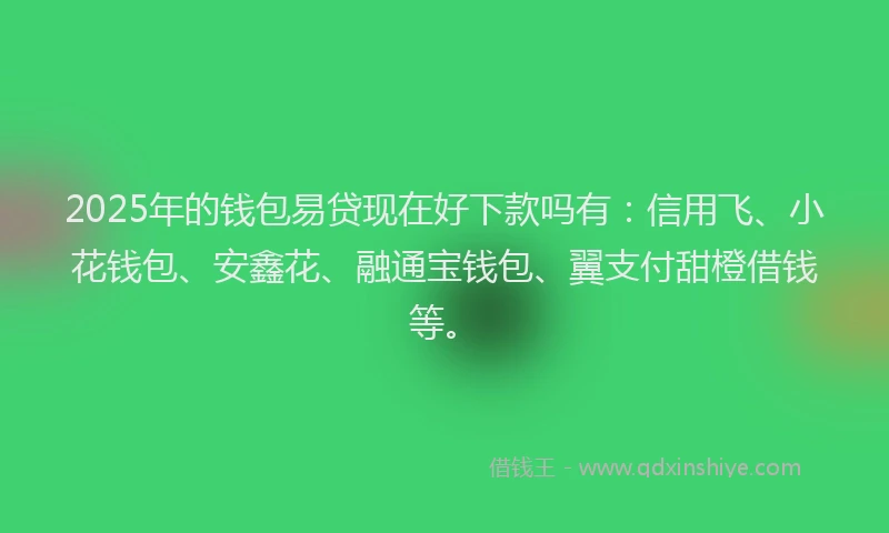 2025年的钱包易贷现在好下款吗有：信用飞、小花钱包、安鑫花、融通宝钱包、翼支付甜橙借钱等。