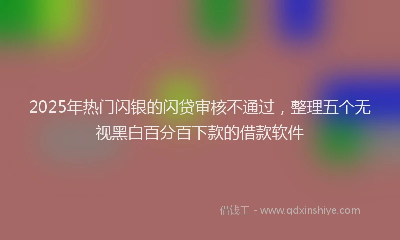 2025年热门闪银的闪贷审核不通过，整理五个无视黑白百分百下款的借款软件