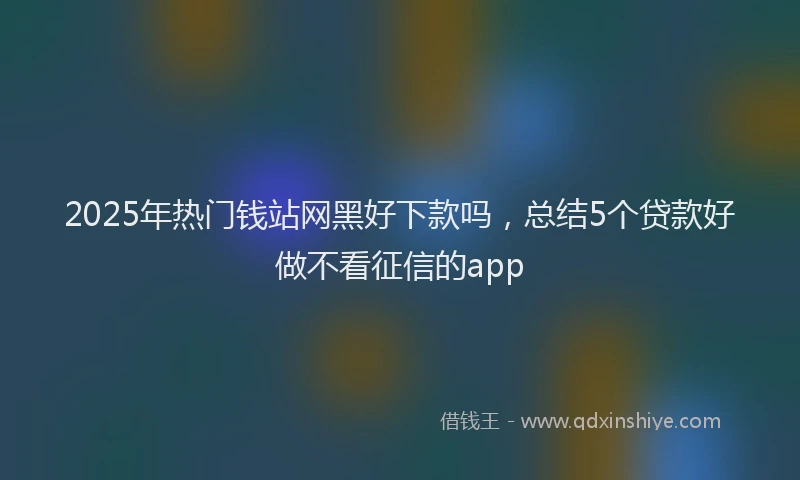2025年热门钱站网黑好下款吗，总结5个贷款好做不看征信的app