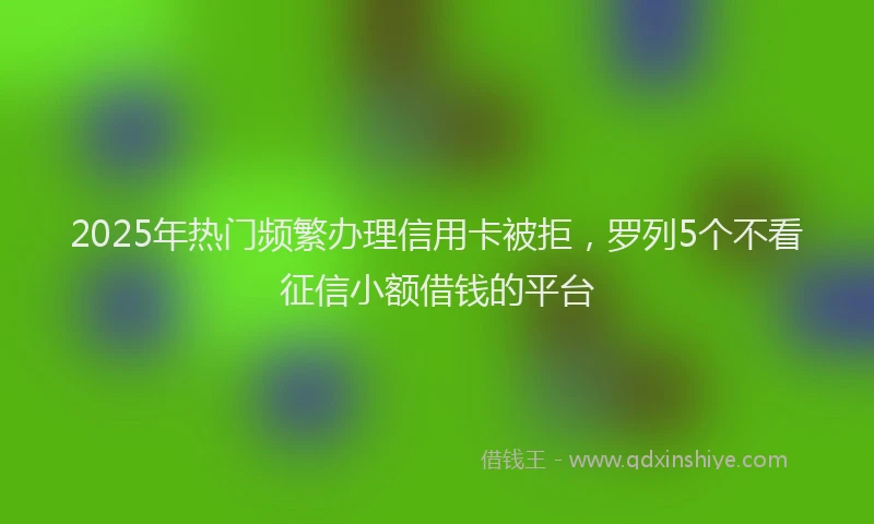 2025年热门频繁办理信用卡被拒，罗列5个不看征信小额借钱的平台