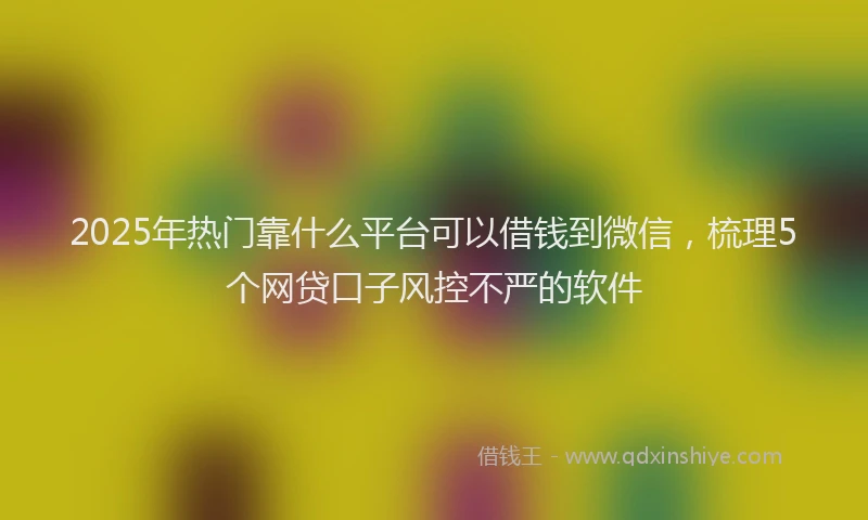 2025年热门靠什么平台可以借钱到微信，梳理5个网贷口子风控不严的软件