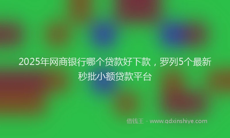2025年网商银行哪个贷款好下款，罗列5个最新秒批小额贷款平台
