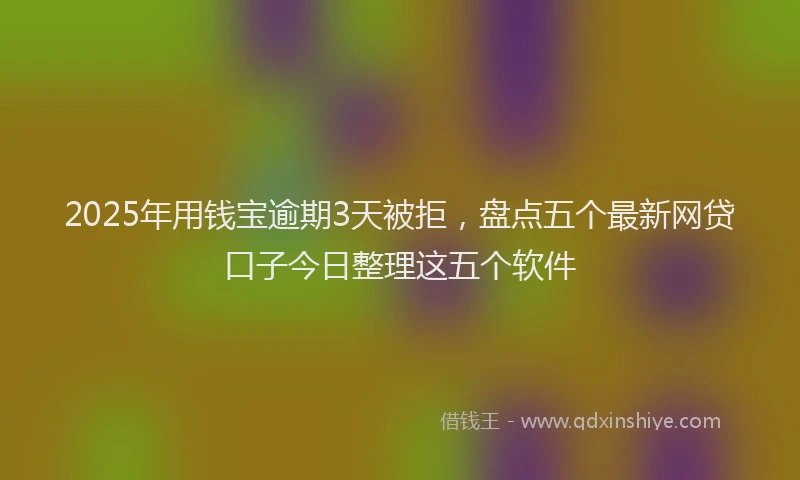 2025年用钱宝逾期3天被拒，盘点五个最新网贷口子今日整理这五个软件