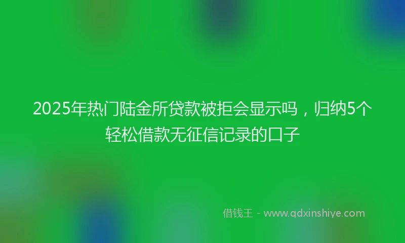 2025年热门陆金所贷款被拒会显示吗，归纳5个轻松借款无征信记录的口子