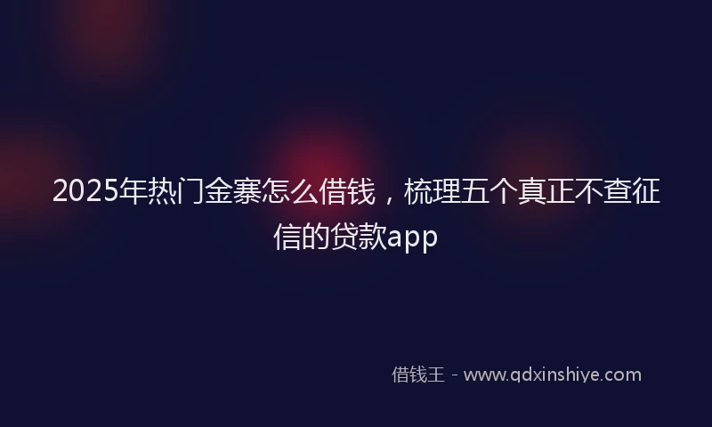 2025年热门金寨怎么借钱,梳理五个真正不查征信的贷款app