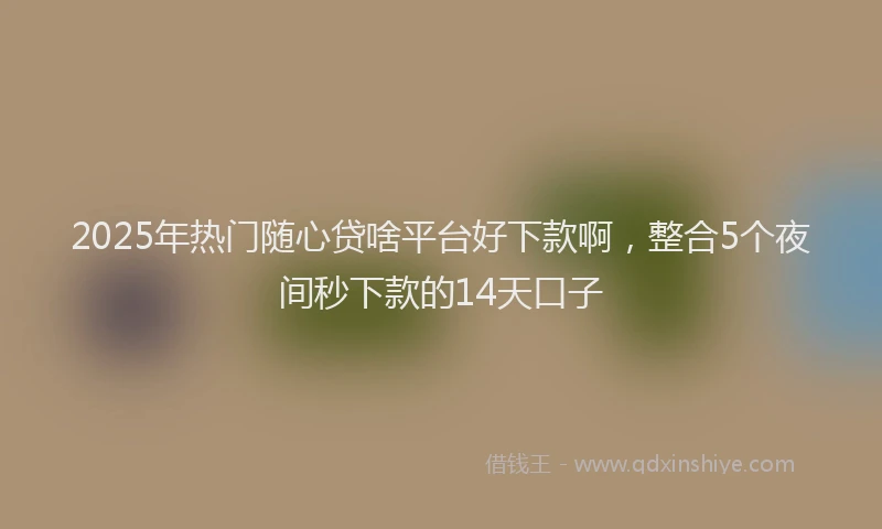 2025年热门随心贷啥平台好下款啊，整合5个夜间秒下款的14天口子