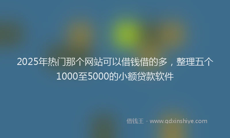 2025年热门那个网站可以借钱借的多，整理五个1000至5000的小额贷款软件