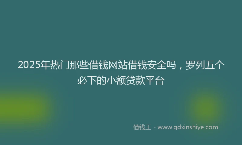2025年热门那些借钱网站借钱安全吗，罗列五个必下的小额贷款平台
