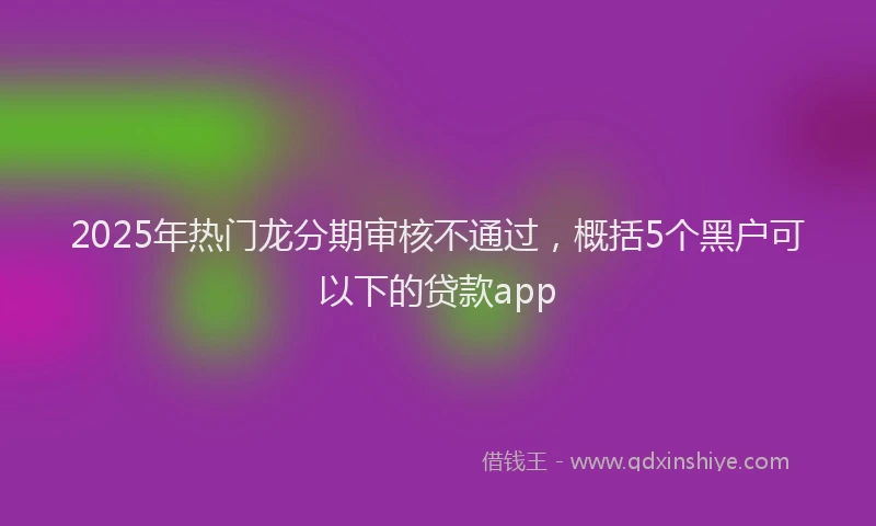 2025年热门龙分期审核不通过，概括5个黑户可以下的贷款app