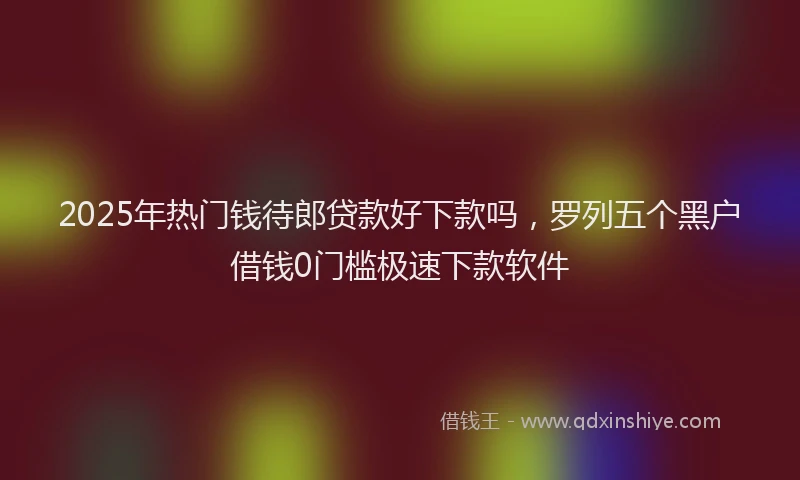 2025年热门钱待郎贷款好下款吗，罗列五个黑户借钱0门槛极速下款软件