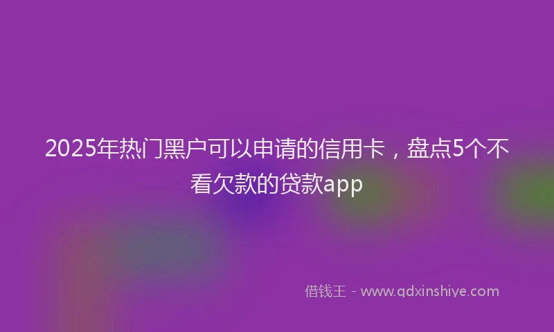 2025年热门黑户可以申请的信用卡，盘点5个不看欠款的贷款app