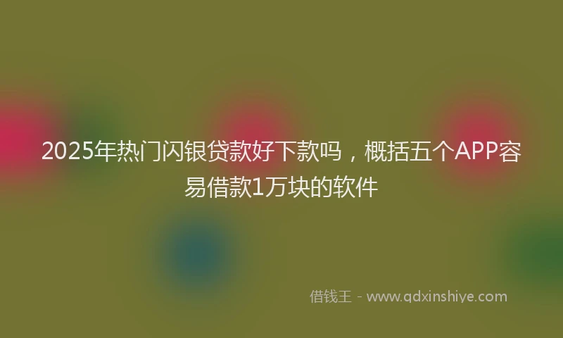 2025年热门闪银贷款好下款吗，概括五个APP容易借款1万块的软件
