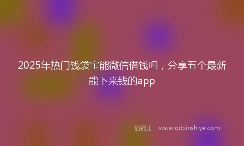 2025年热门钱袋宝能微信借钱吗，分享五个最新能下来钱的app