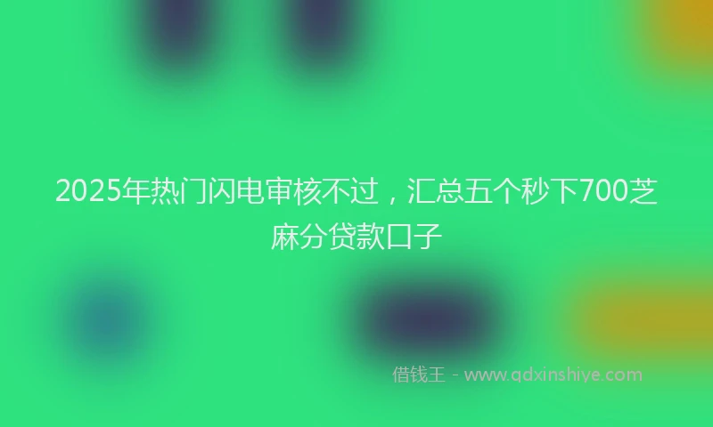 2025年热门闪电审核不过，汇总五个秒下700芝麻分贷款口子