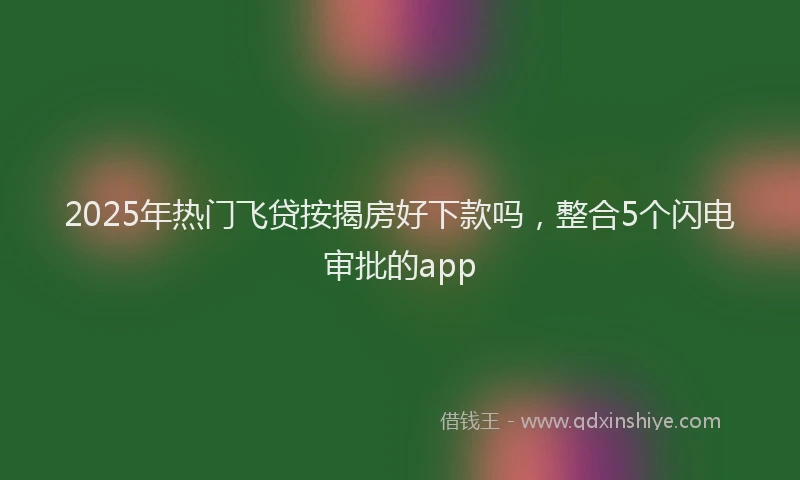 2025年热门飞贷按揭房好下款吗，整合5个闪电审批的app