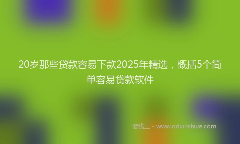 20岁那些贷款容易下款2025年精选，概括5个简单容易贷款软件