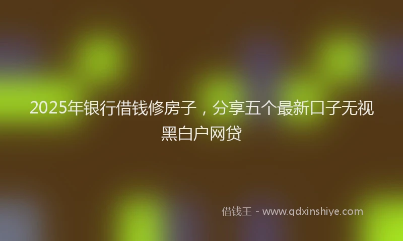 2025年银行借钱修房子，分享五个最新口子无视黑白户网贷