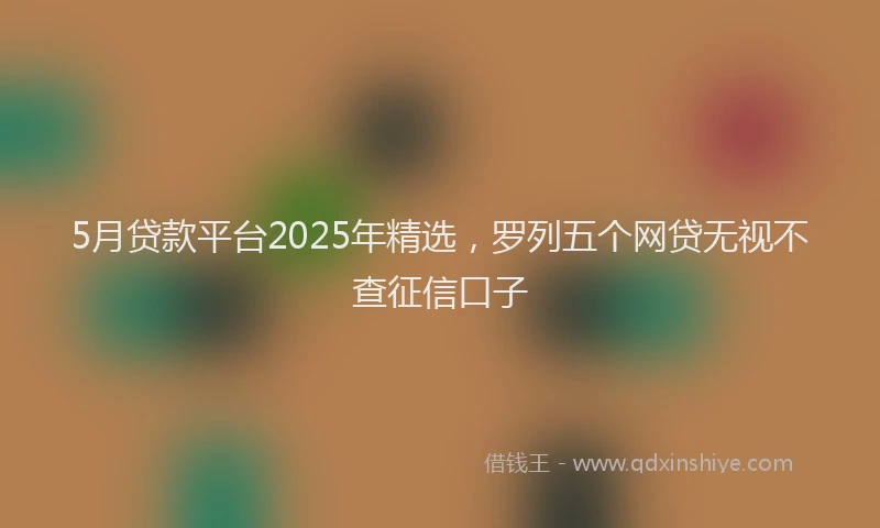 5月贷款平台2025年精选，罗列五个网贷无视不查征信口子