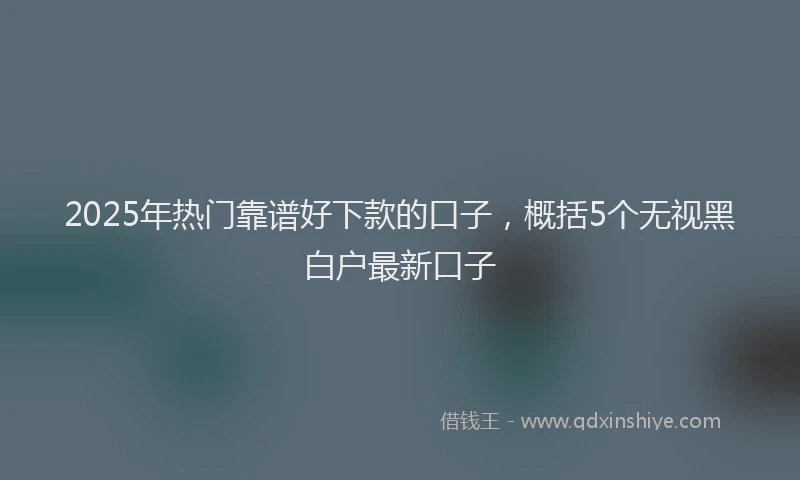 2025年热门靠谱好下款的口子，概括5个无视黑白户最新口子