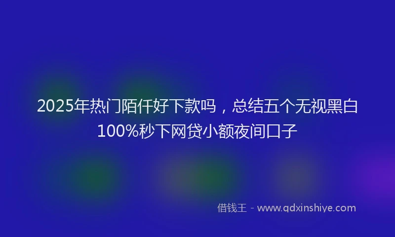 2025年热门陌仟好下款吗,总结五个无视黑白100%秒下网贷小额夜间口子