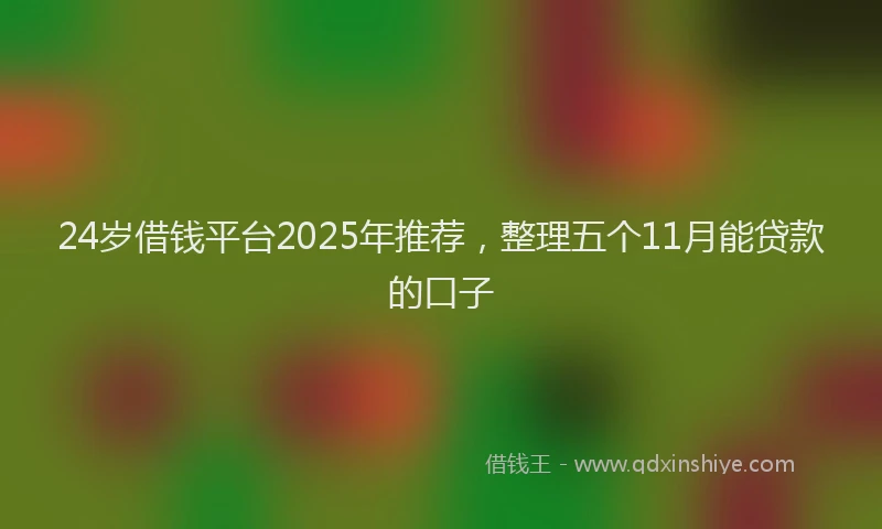 24岁借钱平台2025年推荐，整理五个11月能贷款的口子