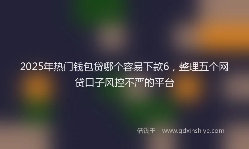 2025年热门钱包贷哪个容易下款6，整理五个网贷口子风控不严的平台