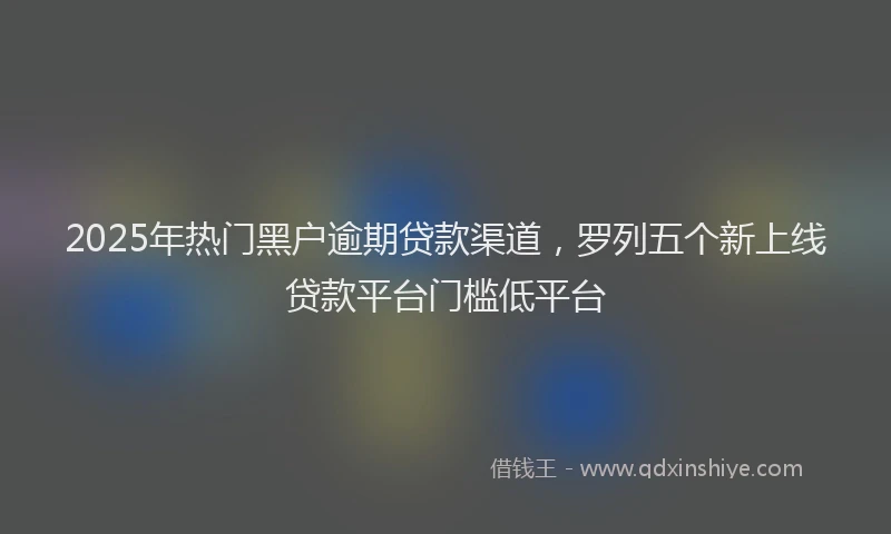 2025年热门黑户逾期贷款渠道，罗列五个新上线贷款平台门槛低平台