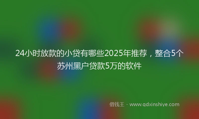 24小时放款的小贷有哪些2025年推荐,整合5个苏州黑户贷款5万的软件
