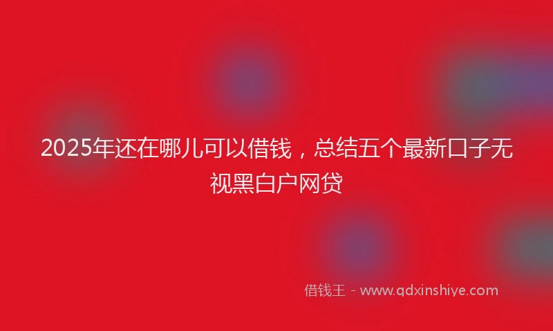 2025年还在哪儿可以借钱,总结五个最新口子无视黑白户网贷