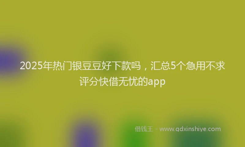 2025年热门银豆豆好下款吗,汇总5个急用不求评分快借无忧的app