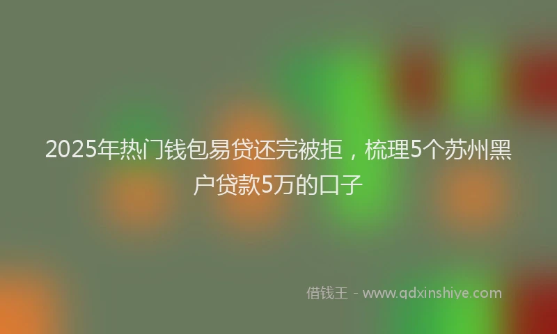 2025年热门钱包易贷还完被拒，梳理5个苏州黑户贷款5万的口子