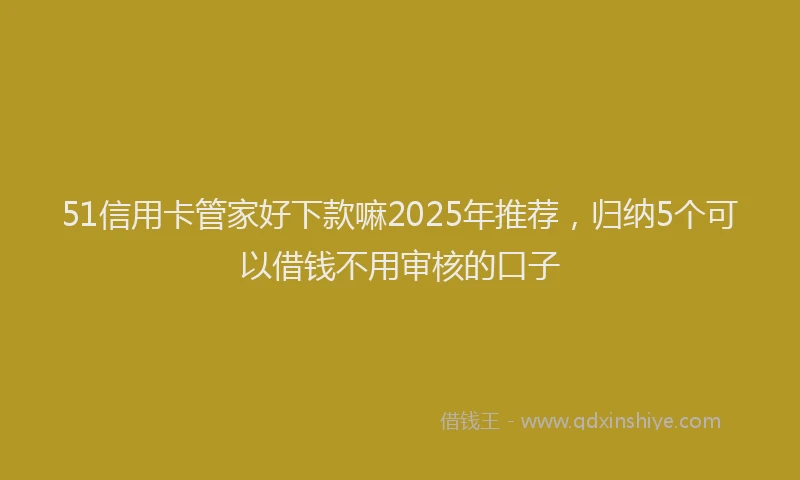 51信用卡管家好下款嘛2025年推荐，归纳5个可以借钱不用审核的口子