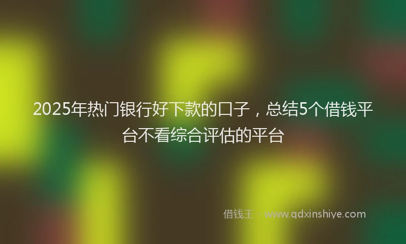 2025年热门银行好下款的口子，总结5个借钱平台不看综合评估的平台