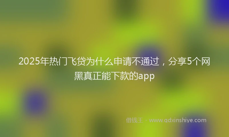 2025年热门飞贷为什么申请不通过,分享5个网黑真正能下款的app